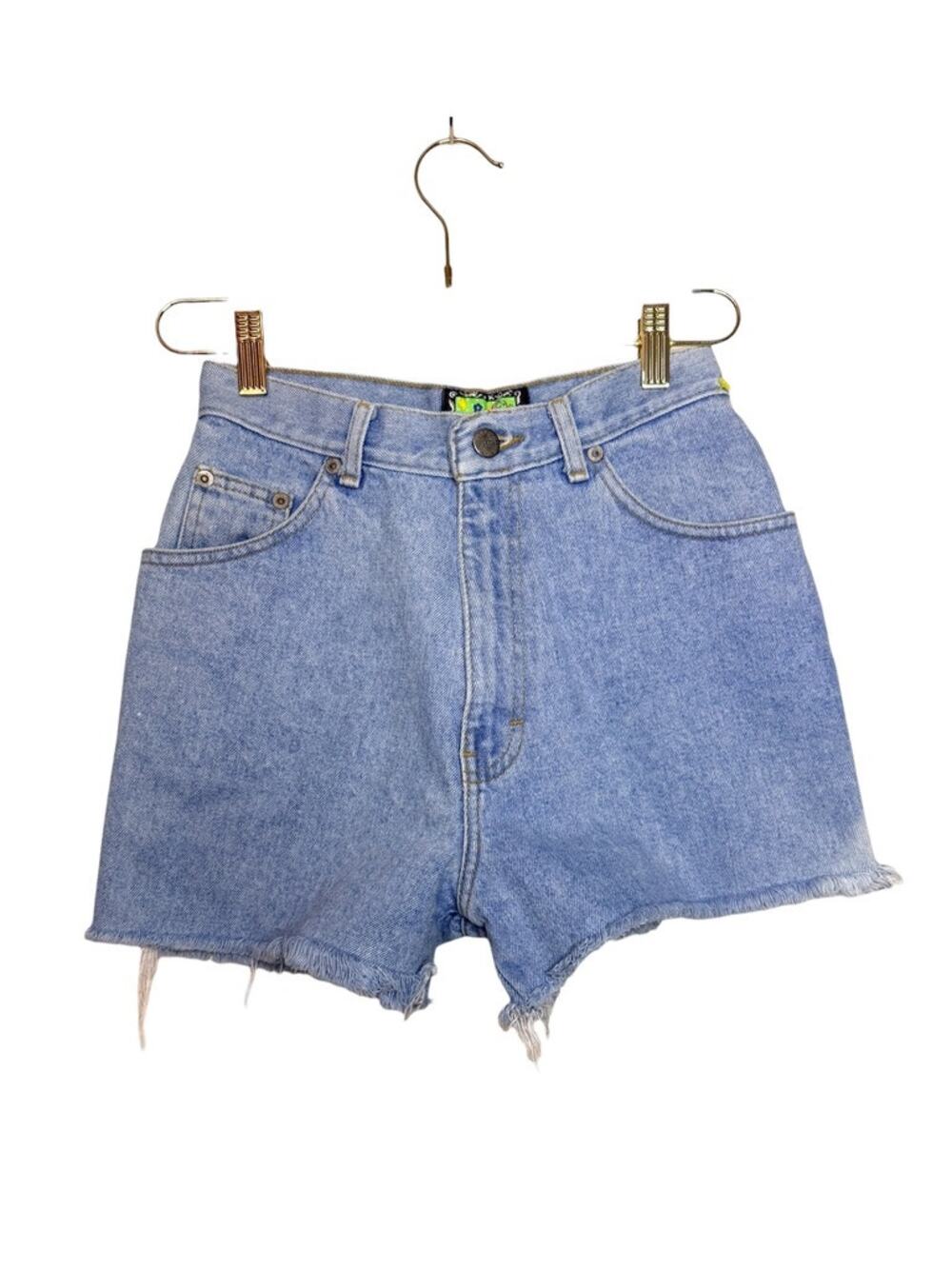 Vintage Sasson High Rise Denim Cut Off Shorts Women 7 Light Blue Wash